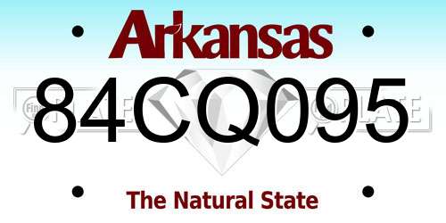 84CQ095 Arkansas License Plate