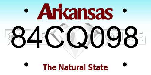 84CQ098 Arkansas License Plate