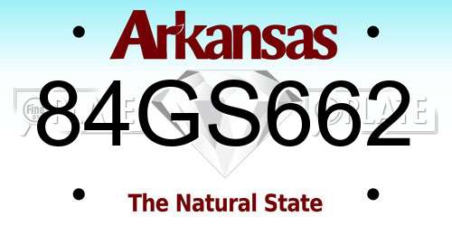 84GS662 Arkansas License Plate