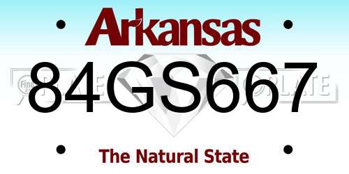 84GS667 Arkansas License Plate