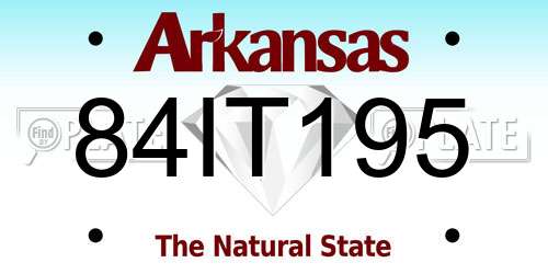 84IT195 Arkansas License Plate