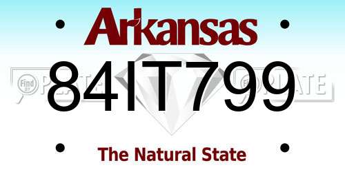 84IT799 Arkansas License Plate