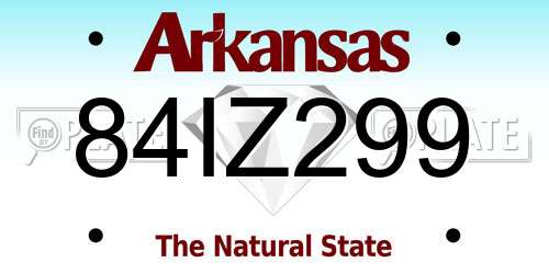 84IZ299 Arkansas License Plate