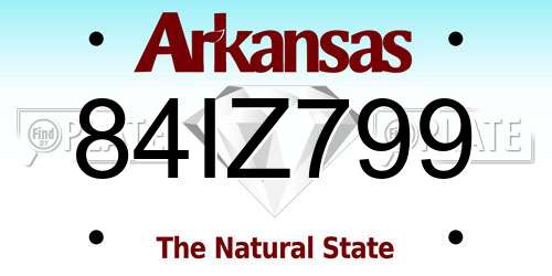 84IZ799 Arkansas License Plate