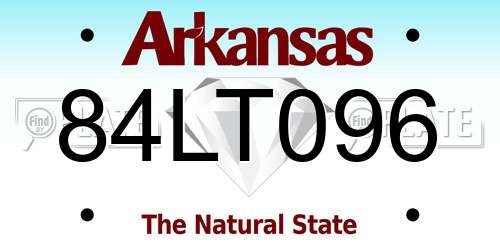 84LT096 Arkansas License Plate