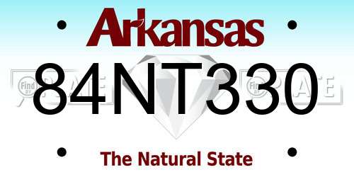 84NT330 Arkansas License Plate