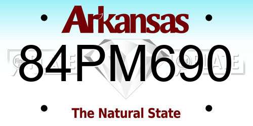 84PM690 Arkansas License Plate