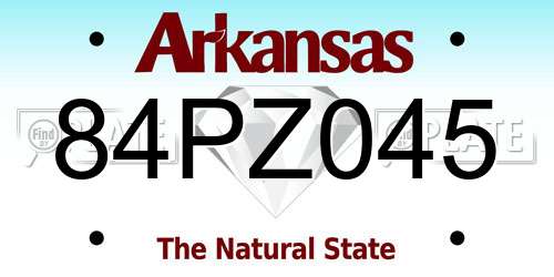 84PZ045 Arkansas License Plate
