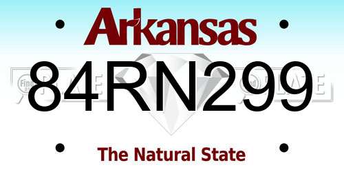 84RN299 Arkansas License Plate