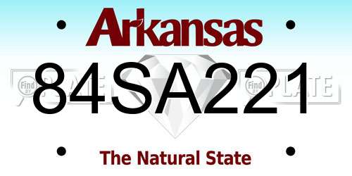 84SA221 Arkansas License Plate