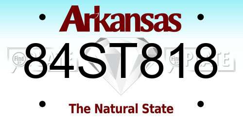 84ST818 Arkansas License Plate