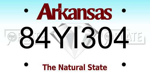84YI304 Arkansas License Plate