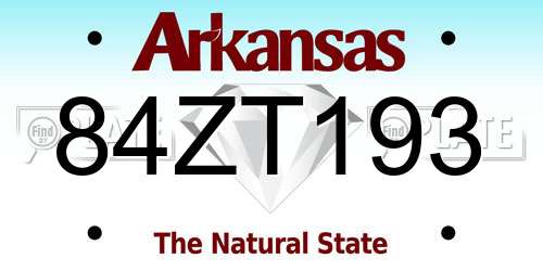 84ZT193 Arkansas License Plate