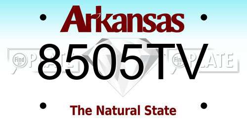 8505TV Arkansas License Plate