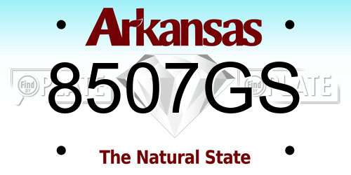 8507GS Arkansas License Plate