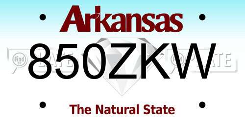 850ZKW Arkansas License Plate