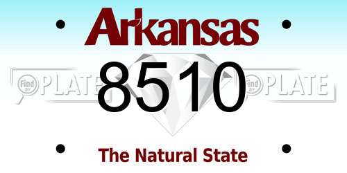 8510 Arkansas License Plate