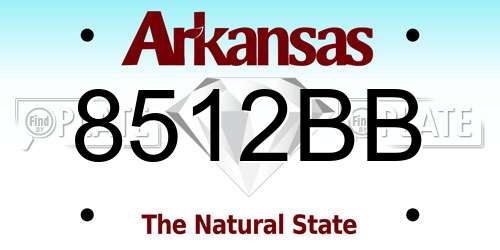 8512BB Arkansas License Plate