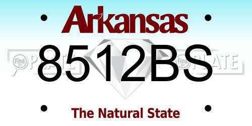 8512BS Arkansas License Plate