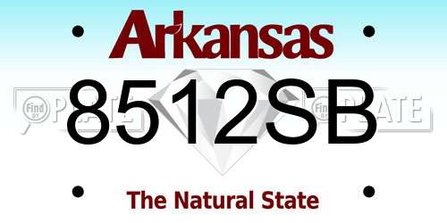 8512SB Arkansas License Plate