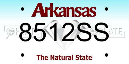 8512SS Arkansas License Plate