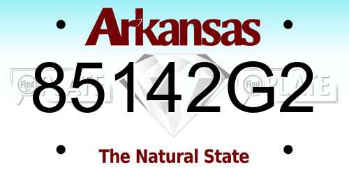 85142G2 Arkansas License Plate