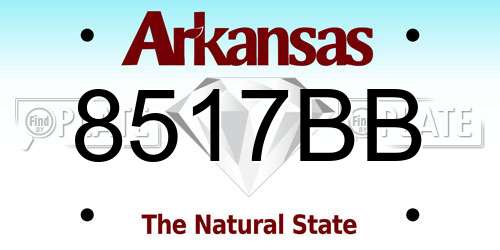 8517BB Arkansas License Plate