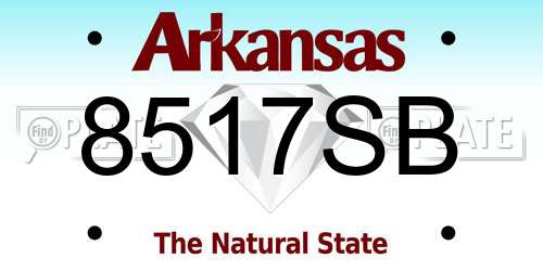 8517SB Arkansas License Plate