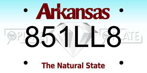 851LL8 Arkansas License Plate