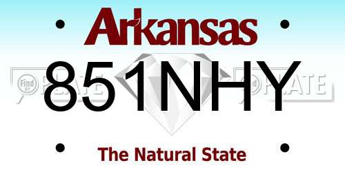 851NHY Arkansas License Plate
