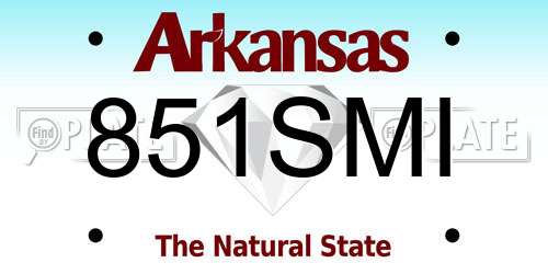 851SMI Arkansas License Plate