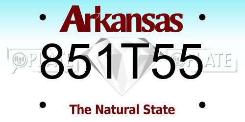 851T55 Arkansas License Plate
