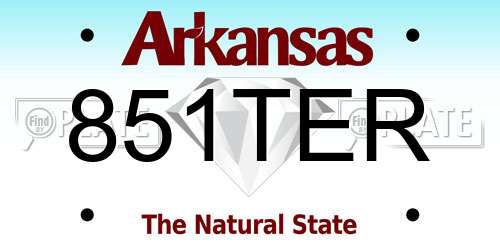 851TER Arkansas License Plate
