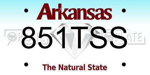 851TSS Arkansas License Plate