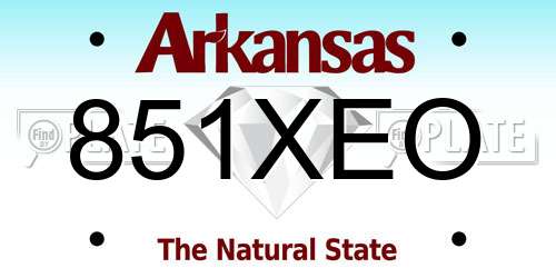 851XEO Arkansas License Plate