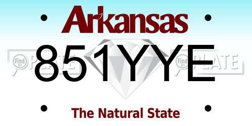 851YYE Arkansas License Plate