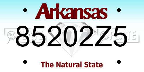 85202Z5 Arkansas License Plate