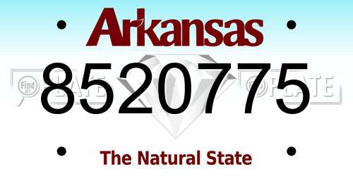 8520775 Arkansas License Plate