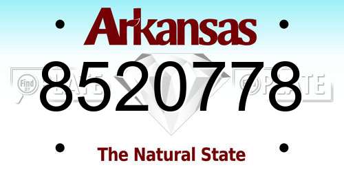 8520778 Arkansas License Plate