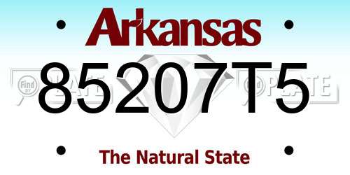 85207T5 Arkansas License Plate