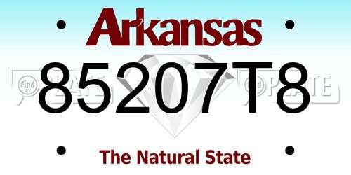 85207T8 Arkansas License Plate