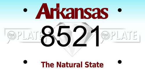 8521 Arkansas License Plate