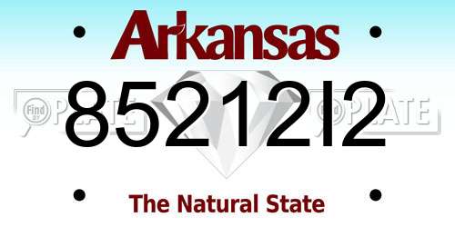 85212I2 Arkansas License Plate