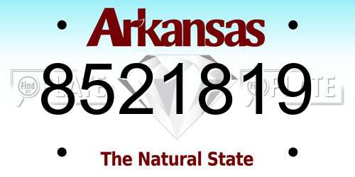 8521819 Arkansas License Plate