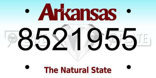 8521955 Arkansas License Plate