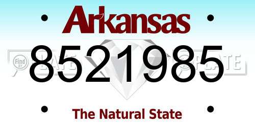 8521985 Arkansas License Plate