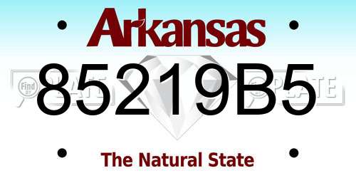 85219B5 Arkansas License Plate
