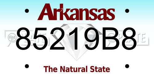 85219B8 Arkansas License Plate