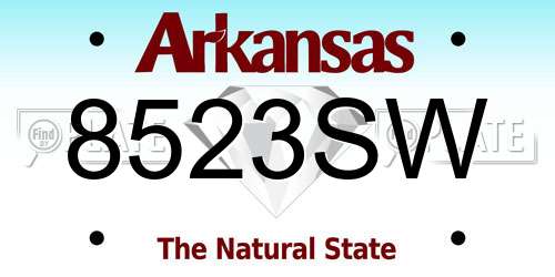 8523SW Arkansas License Plate