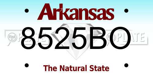8525BO Arkansas License Plate